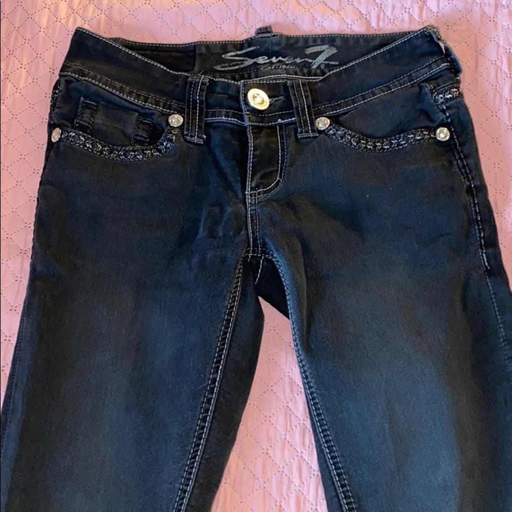 Seven Black Skinny Leg Jeans